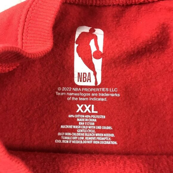Miami Heat Sweatshirt Men XXL Red Long Sleeve NBA Basketball Crewneck Sweatshirt - Picture 2 of 3